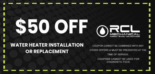 Discount on water heater installation