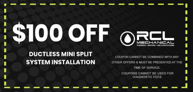 Discount on ductless mini split system installation